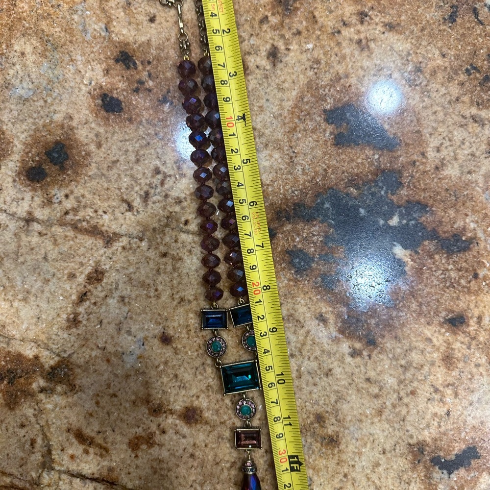 Heidi Daus purple and multicolored crystal drop necklace - Picture 9 of 13